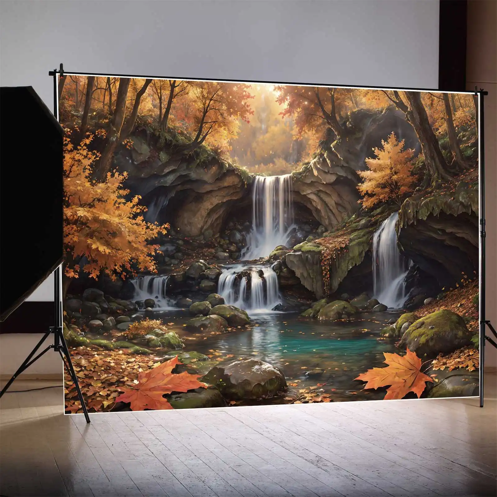 Autumn Waterfall Lake Photography Backdrops Orange Mountains Maple Trees Forest Rock Customized Children's Backgrounds
Autumn Waterfall Lake Photography Backdrops Orange Mountains Maple Trees Forest Rock Customized Children's Backgrounds