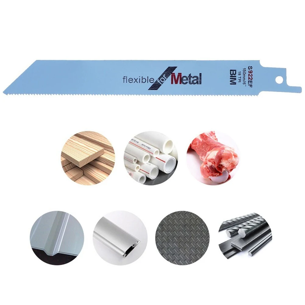 10 Pcs Saw Blades S922EF 150mm 6\\\\\\\" BIM Reciprocating Saw Blades Set Flexible For Cutting Metal Bi-metal Tool Accessories
10 Pcs Saw Blades S922EF 150mm 6\\\\\\\" BIM Reciprocating Saw Blades Set Flexible For Cutting Metal Bi-metal Tool Accessories