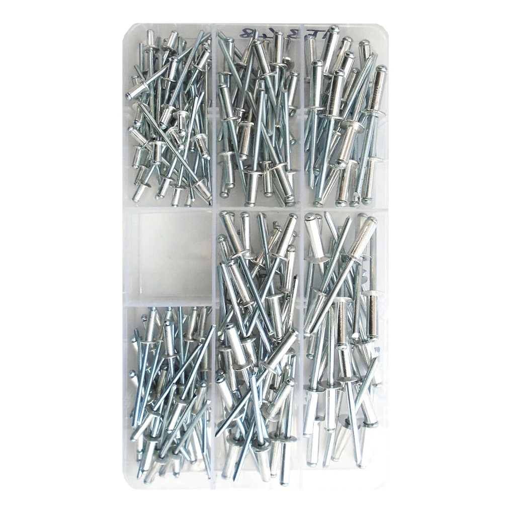 100Pcs Dome Head Blind Rivet Portable M4.8 Rivets Storage Box Assortment Aluminum Alloy Furniture Fastener Hardware
100Pcs Dome Head Blind Rivet Portable M4.8 Rivets Storage Box Assortment Aluminum Alloy Furniture Fastener Hardware