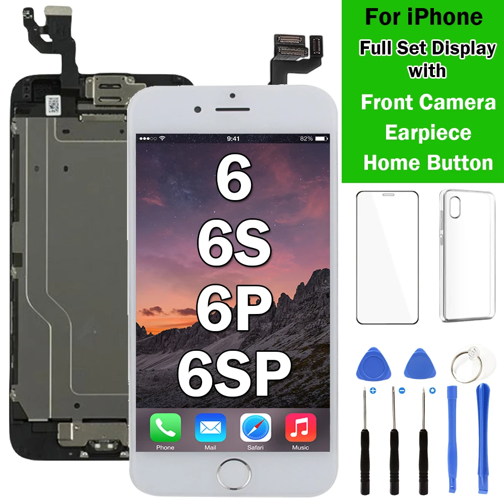 Полный комплект дисплей для iPhone 6 6S Plus 6P 6SP, сменный ЖК-экран, сенсорный дигитайзер в сборе, кнопка «домой», фронтальная камера, наушники
Полный комплект дисплей для iPhone 6 6S Plus 6P 6SP, сменный ЖК-экран, сенсорный дигитайзер в сборе, кнопка «домой», фронтальная камера, наушники