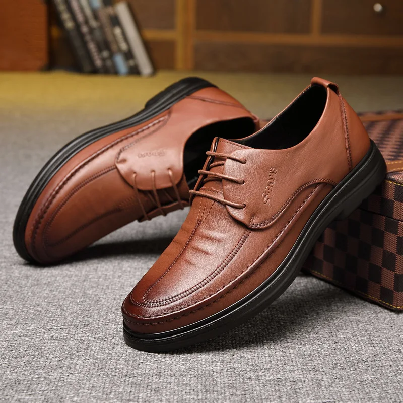 Spring New Fashion Casual Korean Version Leather Toe Layer Cowhide Leisure Shoes Leather Soft Bottom Soft Surface Men's Shoes
Spring New Fashion Casual Korean Version Leather Toe Layer Cowhide Leisure Shoes Leather Soft Bottom Soft Surface Men's Shoes