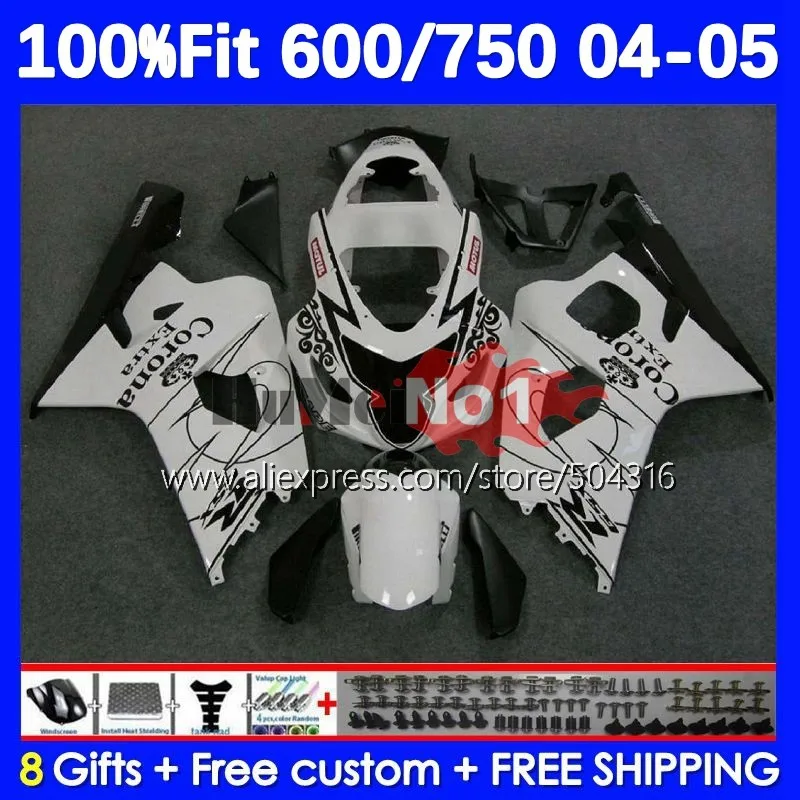 OEM Bodys For SUZUKI GSXR 750 600 CC K4 GSX-R600 15No.20 GSXR-750 GSXR600 GSXR750 04 05 2004 2005 Injection Fairing glossy white
OEM Bodys For SUZUKI GSXR 750 600 CC K4 GSX-R600 15No.20 GSXR-750 GSXR600 GSXR750 04 05 2004 2005 Injection Fairing glossy white