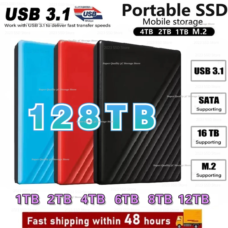 Protable SSD 1TB 2TB 4TB 8TB Hard Disk High-speed USB 3.1 SSD 16TB 64TB External Hard Drive Storage Device for Desktop Laptop
Protable SSD 1TB 2TB 4TB 8TB Hard Disk High-speed USB 3.1 SSD 16TB 64TB External Hard Drive Storage Device for Desktop Laptop