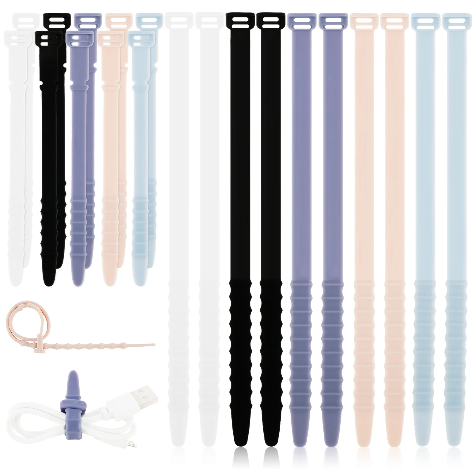 20Pcs Silicone Cable Ties Colorful Portable Cable Straps Multipurpose Elastic Cord Organizer Cable Management Organizer Reusable
20Pcs Silicone Cable Ties Colorful Portable Cable Straps Multipurpose Elastic Cord Organizer Cable Management Organizer Reusable