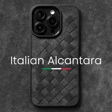 Weave ALCANTARA Case for iPhone 15 14 Pro Max 13 12 Supercar Interior Luxury Suede Leather Drop Protection Phone Cover