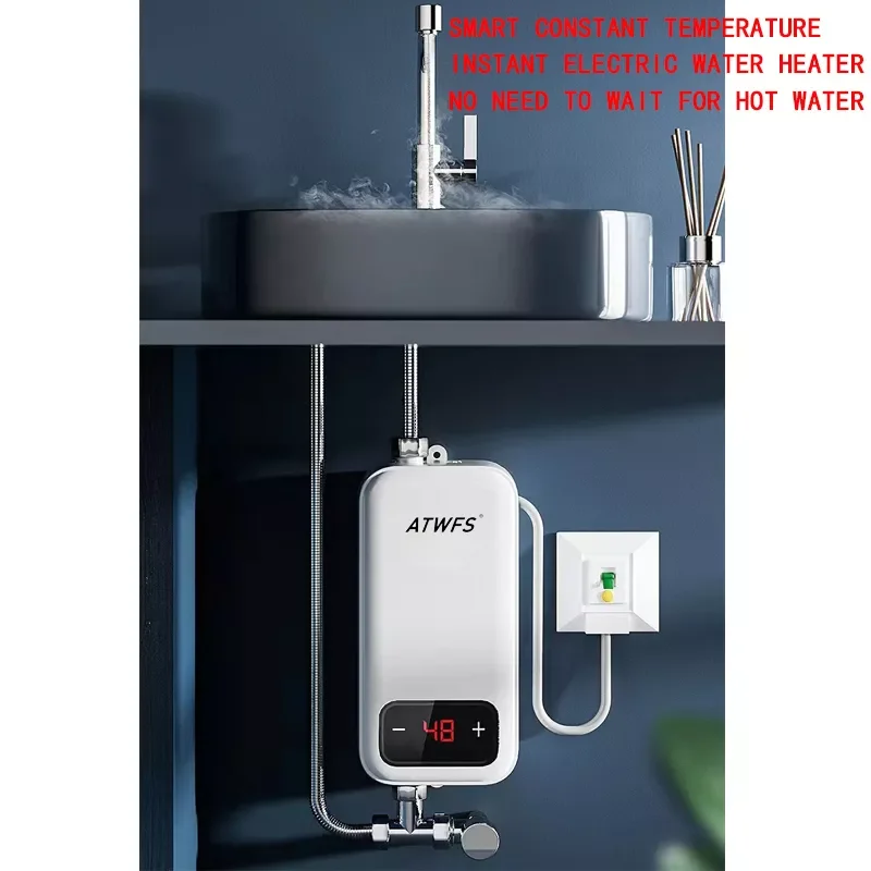 

Мгновенный водонагреватель 220 В 4000 Вт, портативные обогреватели для ванной комнаты, горячей воды, душа и домашнего кухонного отопления