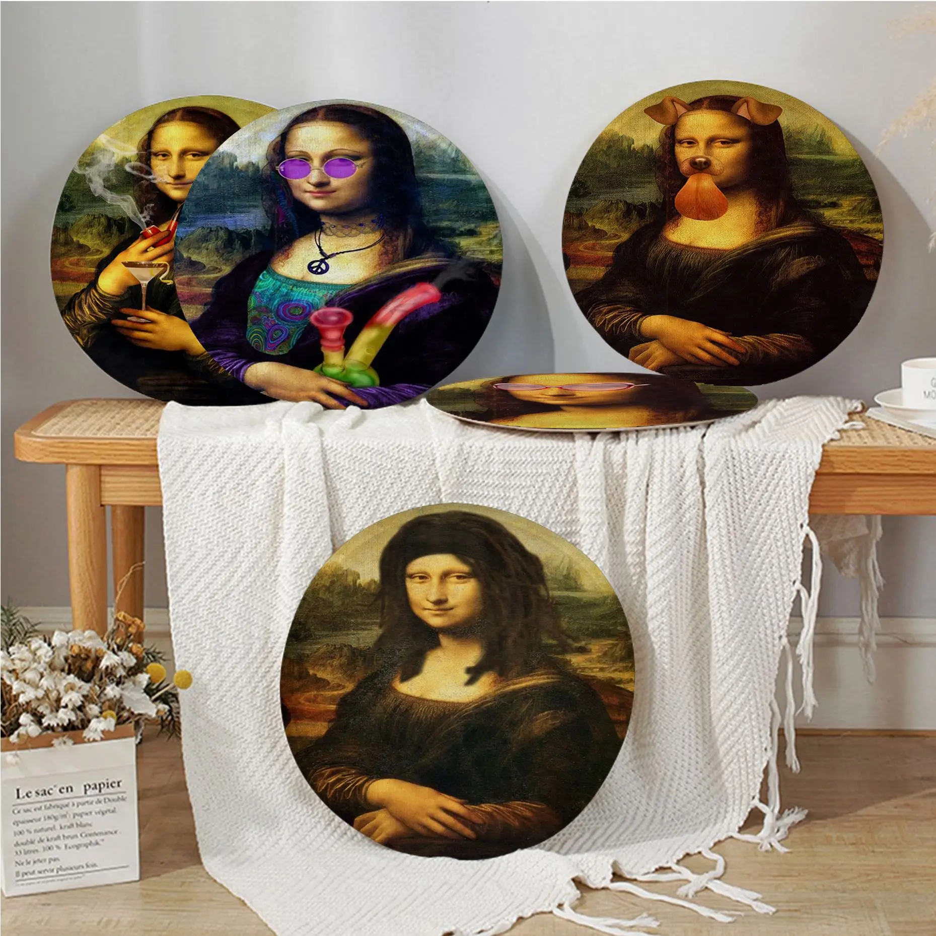 Funny Art Mona Lisa Round Seat Pad Household Cushion Soft Plush Chair Mat Winter Office Bar Cushion Pads
Funny Art Mona Lisa Round Seat Pad Household Cushion Soft Plush Chair Mat Winter Office Bar Cushion Pads