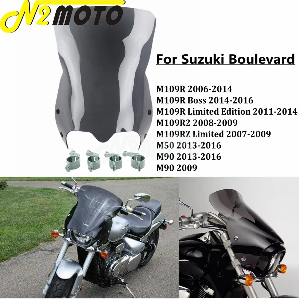 For Suzuki Boulevard Motorcycle Windshield Deflector Wind Screen W/ Mounting Bracket Fit M109R2 M109RZ M109R M50 M90 2007-2016
For Suzuki Boulevard Motorcycle Windshield Deflector Wind Screen W/ Mounting Bracket Fit M109R2 M109RZ M109R M50 M90 2007-2016