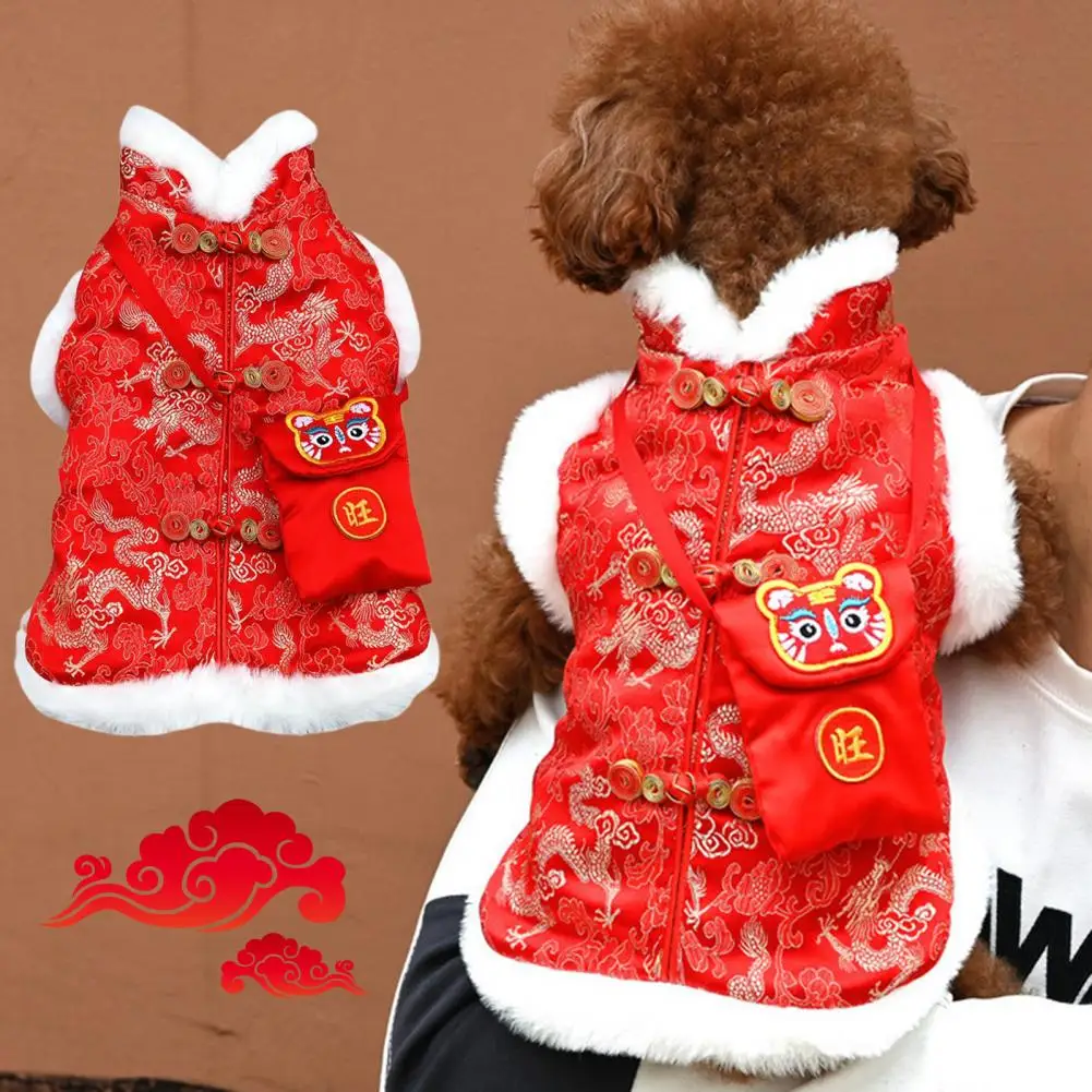 Dog Coat Festive Fashion Print Exquisite Buckle Thickened with Red Packet Keep Warm Cloth Chinese Style Dog Clothes Tang Suit fo
Dog Coat Festive Fashion Print Exquisite Buckle Thickened with Red Packet Keep Warm Cloth Chinese Style Dog Clothes Tang Suit fo