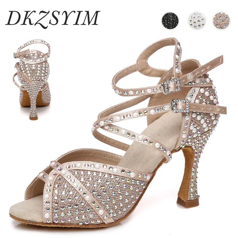 DKZSYIM Rhinestone Latin Dance Shoes Women Salas Ballroom High quality Pearl Dancing Shoes For Girls Cuba High Heel 5cm-8.5cm
DKZSYIM Rhinestone Latin Dance Shoes Women Salas Ballroom High quality Pearl Dancing Shoes For Girls Cuba High Heel 5cm-8.5cm