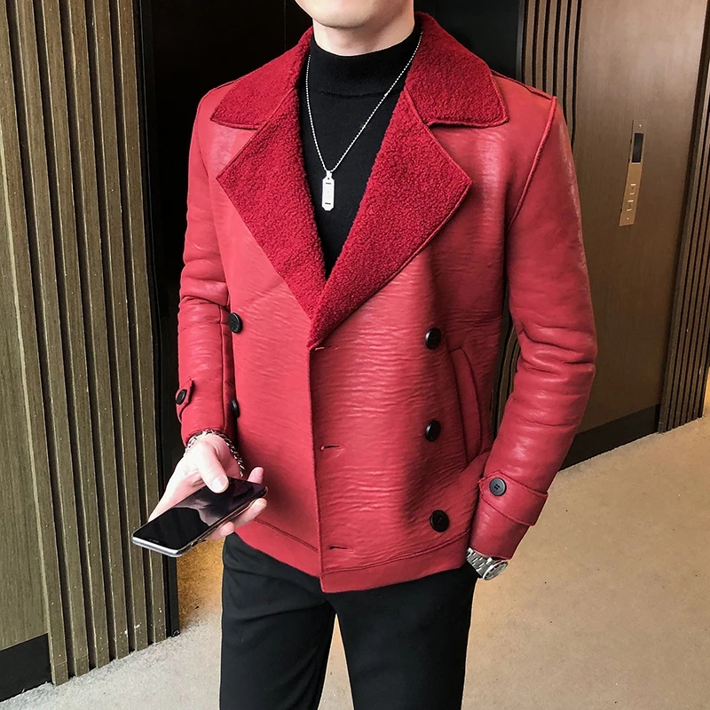 2020 Faux Leather Men Jacket Leather Coat Autumn Winter Fleece-lined Thickened Double Breasted Fur Mens Fur Coat Mens Clothing
2020 Faux Leather Men Jacket Leather Coat Autumn Winter Fleece-lined Thickened Double Breasted Fur Mens Fur Coat Mens Clothing