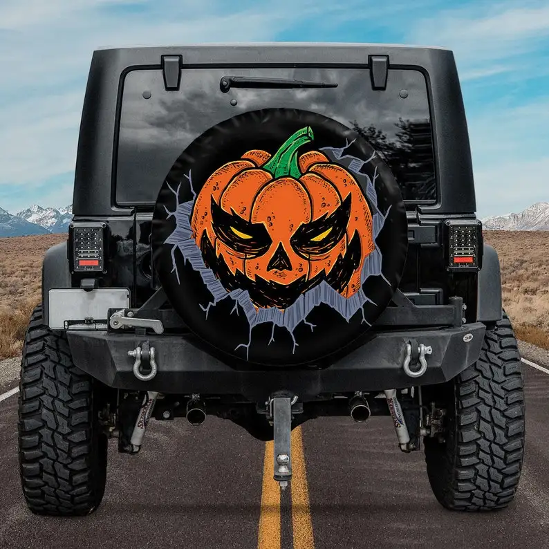 Evil Pumpkin Halloween Costume Simple Scary Jack O Lantern USA Spare Tire Cover Gift For Father, Unique Spare Tire Covers
Evil Pumpkin Halloween Costume Simple Scary Jack O Lantern USA Spare Tire Cover Gift For Father, Unique Spare Tire Covers