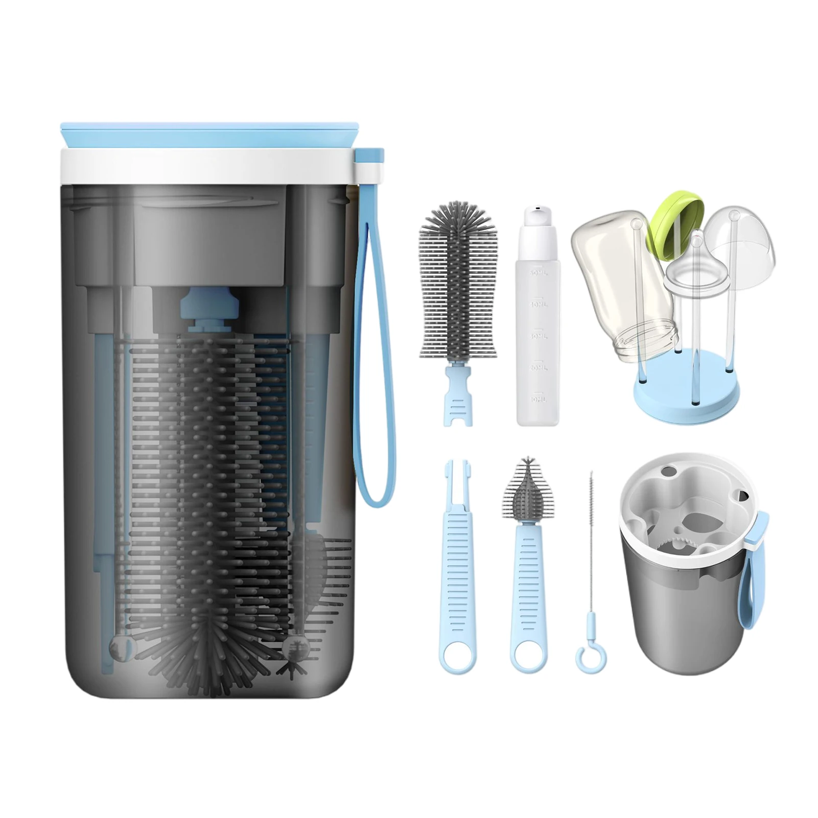 Bottle Cleaner Set Baby Travel Baby Bottle Brush Kit Multifunctional Drying Rack With Nipple Brush Soap Dispenser Container
Bottle Cleaner Set Baby Travel Baby Bottle Brush Kit Multifunctional Drying Rack With Nipple Brush Soap Dispenser Container