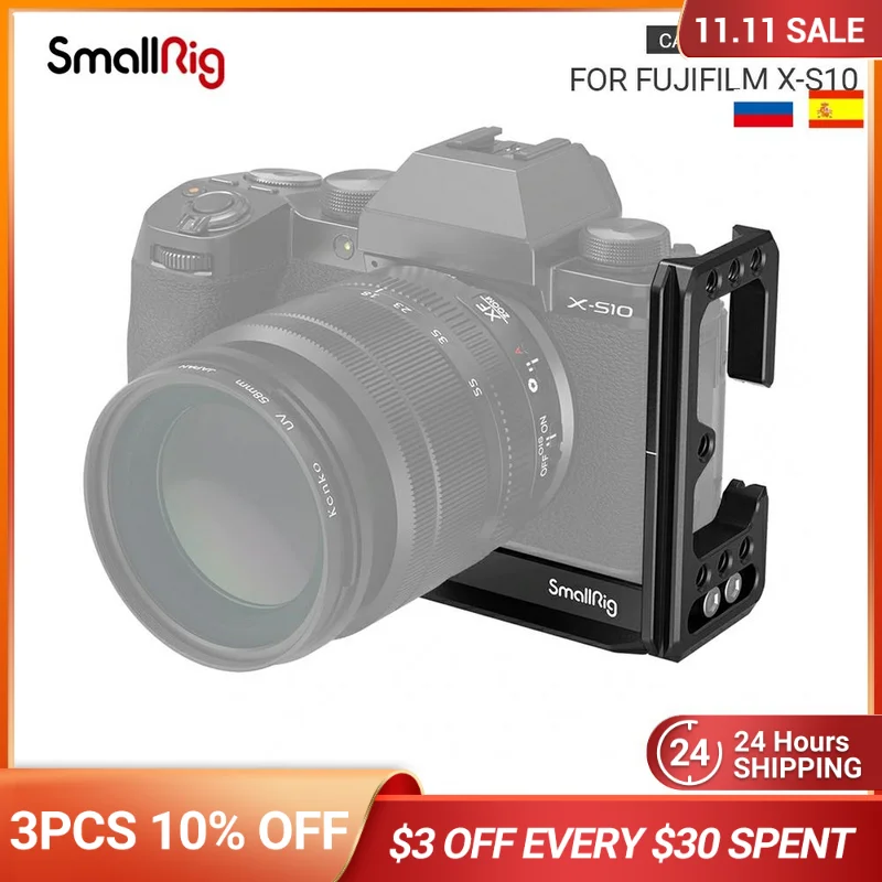 L-образный кронштейн SmallRig для камеры FUJIFILM X-S10 с резьбой 1/4 дюйма типа Arca, быстросъемная L-образная пластина 3086
L-образный кронштейн SmallRig для камеры FUJIFILM X-S10 с резьбой 1/4 дюйма типа Arca, быстросъемная L-образная пластина 3086