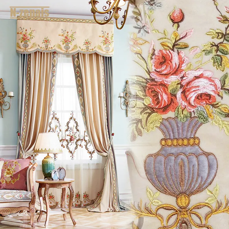 European Embroidered Luxury Curtains for Living Room Bedroom Dining Room Flannel Embroidery Lace Stitching Tulle Valance Window
European Embroidered Luxury Curtains for Living Room Bedroom Dining Room Flannel Embroidery Lace Stitching Tulle Valance Window