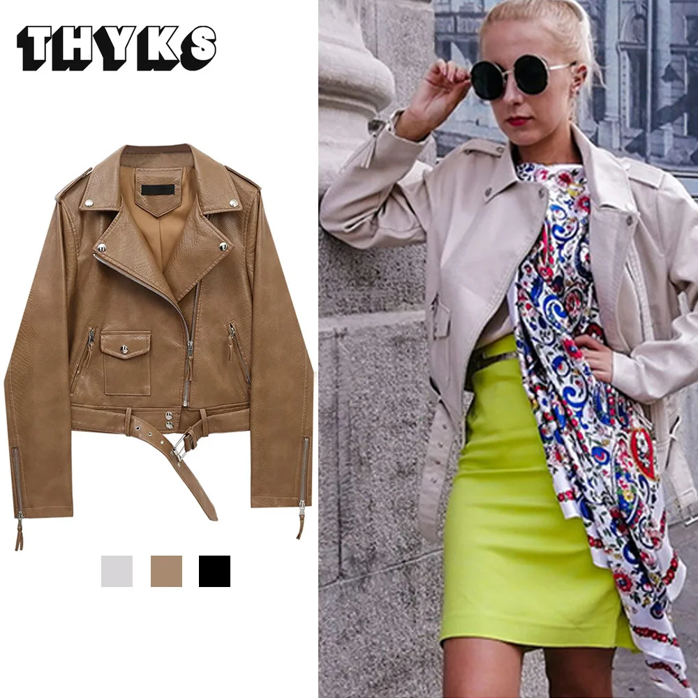 Spring Autumn Women Faux Leather Jackets Slim Streetwear Khaki Coats Biker Moto Snake Pattern Jacket Elegant Belt Outerwear Top
Spring Autumn Women Faux Leather Jackets Slim Streetwear Khaki Coats Biker Moto Snake Pattern Jacket Elegant Belt Outerwear Top