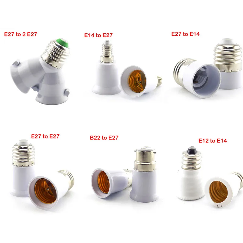 

E27 GU10 G9 B22 E14 E12 Converter Led Lamp Bulb Base Conversion Holder E27 to E14 Socket Adapter For Home LED Light Lighitng