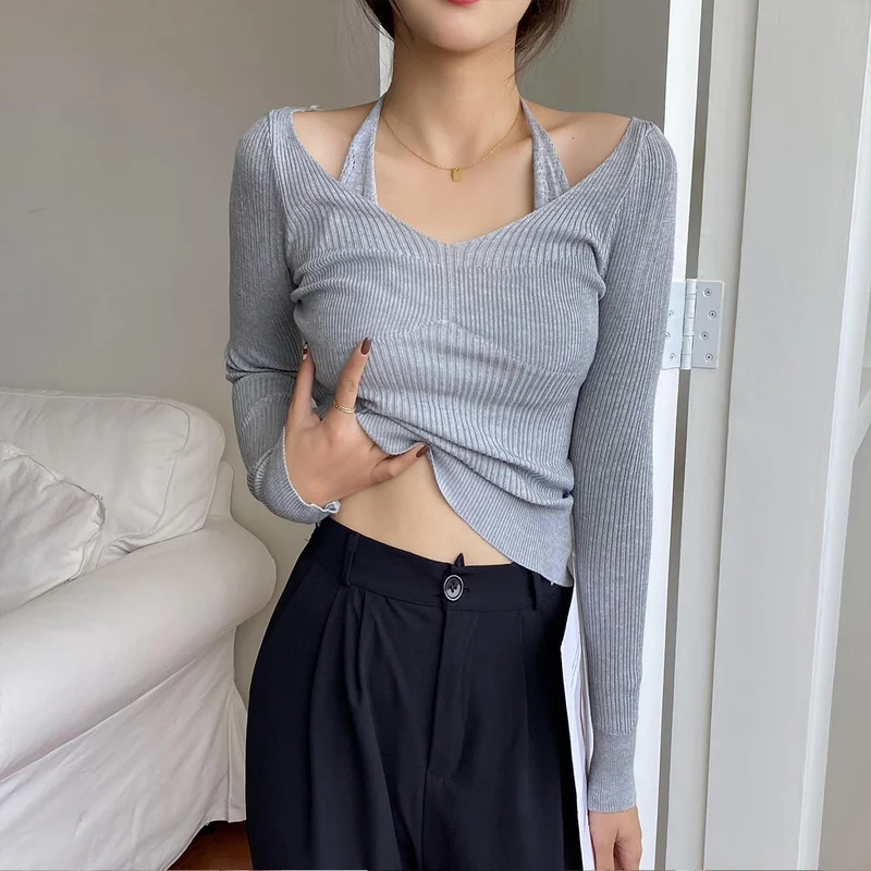 Solid Knitted Women's Sweater Autumn Slim Fit Cardigan Long Sleeves Elasticity Top Fashion Female 2022 New Korean Style Jumpers 
Solid Knitted Women's Sweater Autumn Slim Fit Cardigan Long Sleeves Elasticity Top Fashion Female 2022 New Korean Style Jumpers