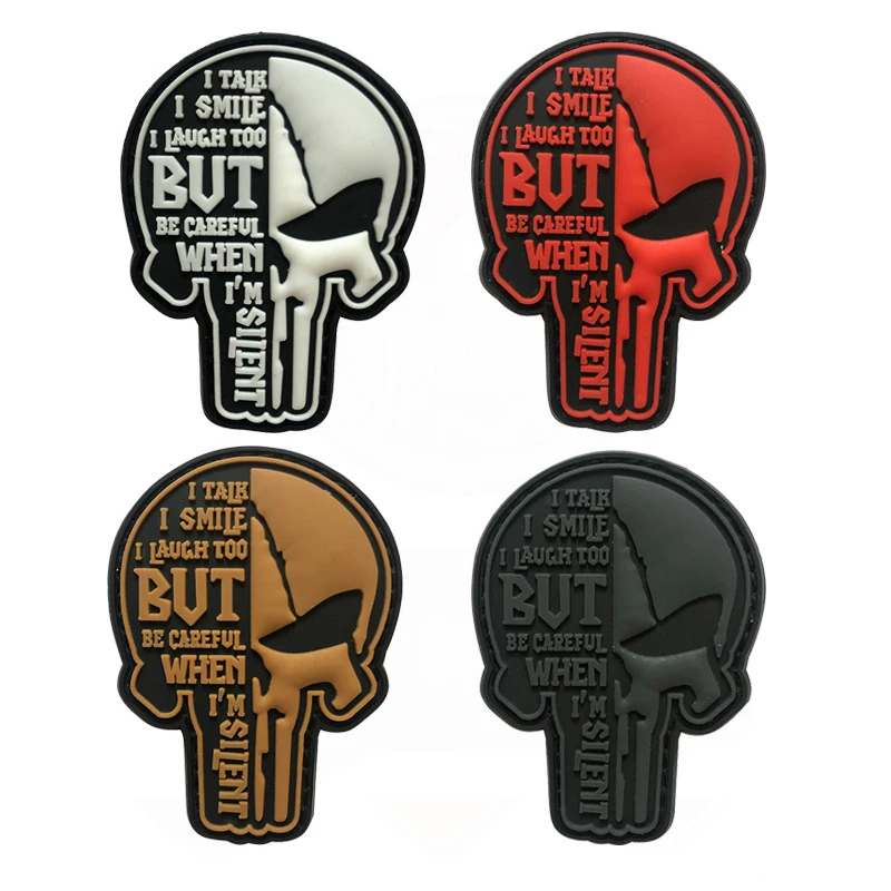 I Talk I Smile Personalized Fun Statement PVC Soft Plastic Alien Punisher Arm Badge Hook and Loop Patch Morale Badge
I Talk I Smile Personalized Fun Statement PVC Soft Plastic Alien Punisher Arm Badge Hook and Loop Patch Morale Badge