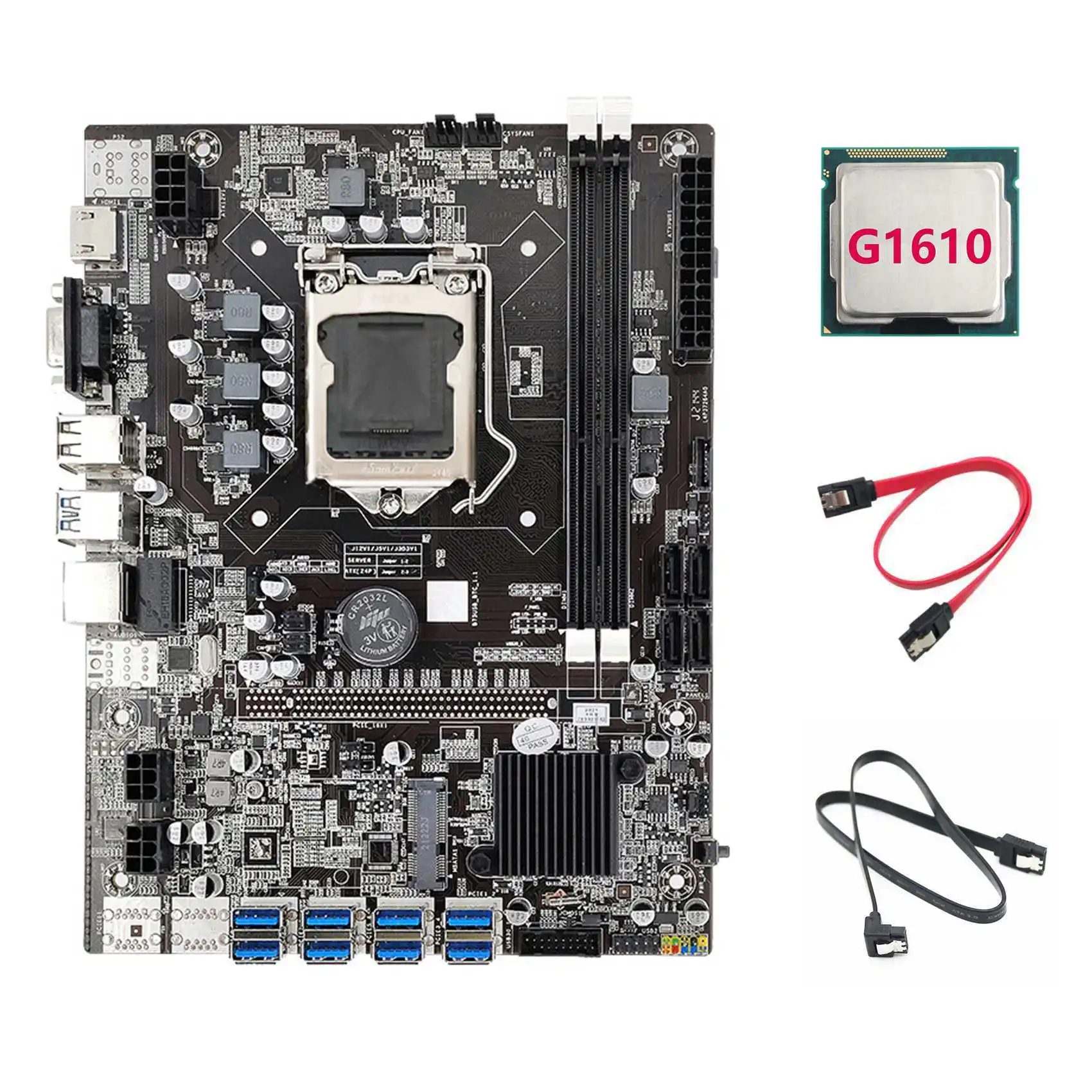 B75 ETH Mining Motherboard 8XPCIE USB Adapter+G1610 CPU+2XSATA Cable LGA1155 MSATA B75 USB Miner Motherboard
B75 ETH Mining Motherboard 8XPCIE USB Adapter+G1610 CPU+2XSATA Cable LGA1155 MSATA B75 USB Miner Motherboard