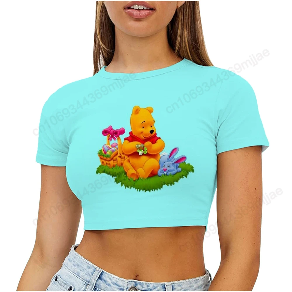 Disney Korean Fashion Woman Blouse 2023 Sexy Women's T-shirt Ladies Round Neck Summer Tops Y2k Winnie the Pooh Short Top T-shirt
Disney Korean Fashion Woman Blouse 2023 Sexy Women's T-shirt Ladies Round Neck Summer Tops Y2k Winnie the Pooh Short Top T-shirt