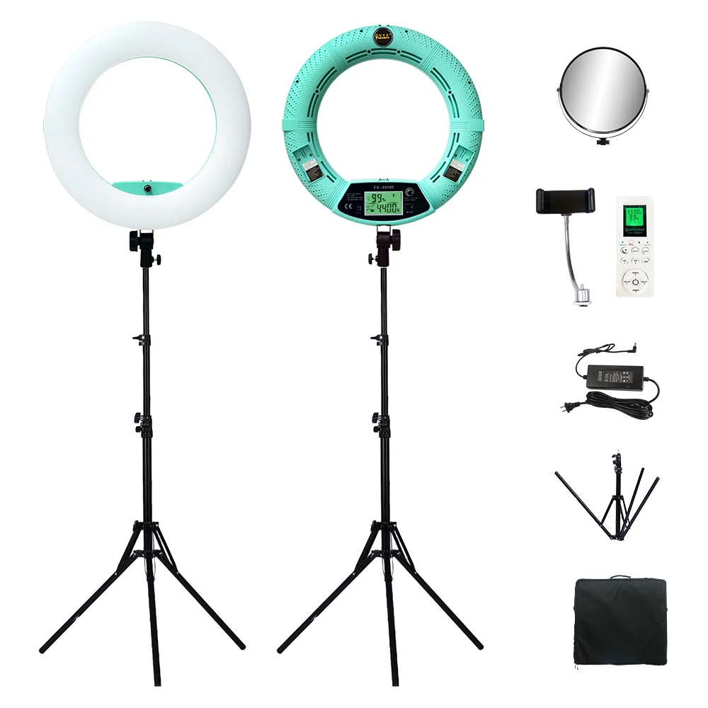 

96W LED Ring lamp Dimmable Ring Light 480 LEDS YIDOBLO Video Light Lamp LCD RC MAKEUP YOUTUBE Lighting +2M stand+ handbag KIT