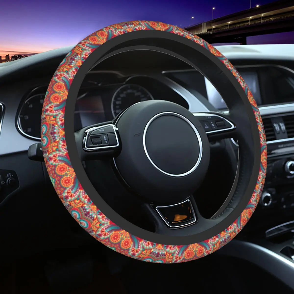 Paisley Oriental Kerchief Steering Wheel Cover Bohemian Floral Steering Wheel Protector Universal Fit 15 inch Car Accessories
Paisley Oriental Kerchief Steering Wheel Cover Bohemian Floral Steering Wheel Protector Universal Fit 15 inch Car Accessories