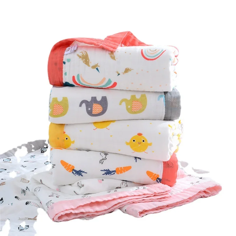 

110X110cm 120X150cm Six-layer Gauze Bath Towel High-density Pure Cotton Blanket Newborn Baby Gauze Towel Quilt