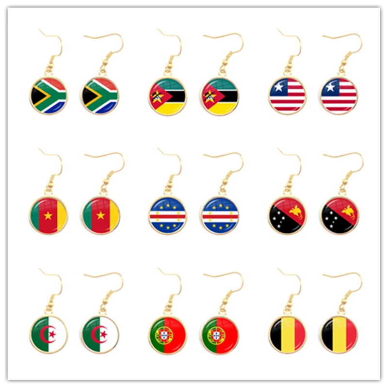 South Africa,Mozambique,Liberia,Cameroon,Verde,Papua New Guinea,Algeria,Belgium,Portugal National Flag Drop Earrings For Women
South Africa,Mozambique,Liberia,Cameroon,Verde,Papua New Guinea,Algeria,Belgium,Portugal National Flag Drop Earrings For Women
