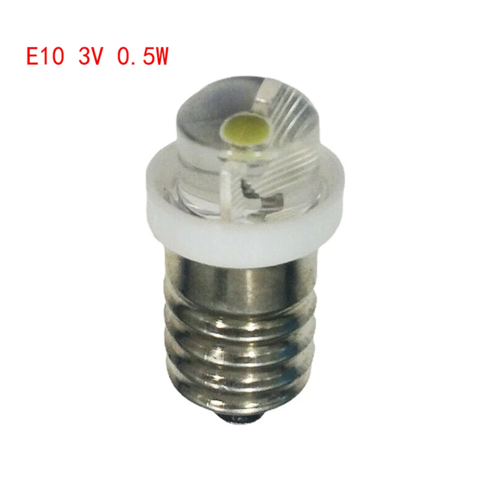 

Flashlight Light Bulb 1pc 25g 6000K Accessories White LED 0.5W 3/4.5/6V E10 Grass+Metal Lantern Torch Replacement