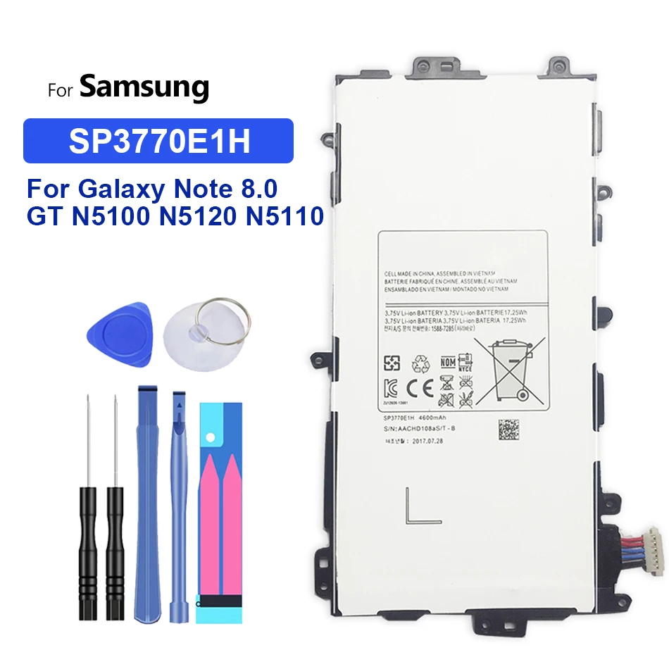 Tablet Li-Polymer Battery For Samsung Galaxy Note 8.0 GT N5100 N5120 N5110 Replacement Batteria 4600mAh SP3770E1H
Tablet Li-Polymer Battery For Samsung Galaxy Note 8.0 GT N5100 N5120 N5110 Replacement Batteria 4600mAh SP3770E1H
