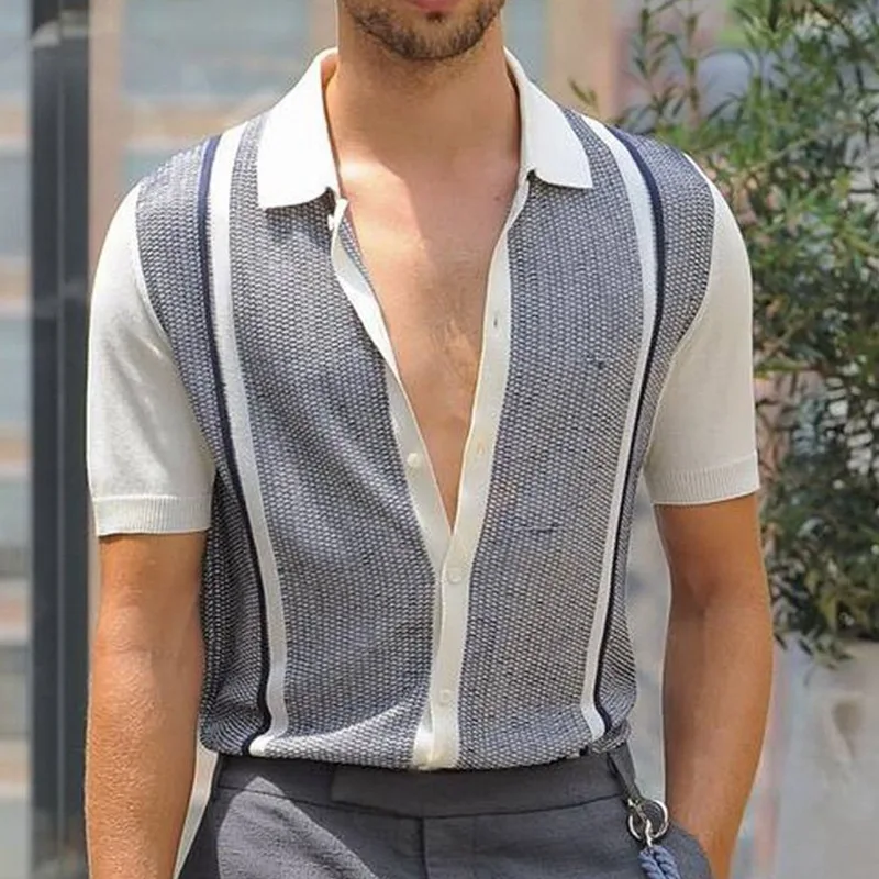 Polo Shirts Casual Streetwear Lapel Button Cardigan 2023 Fashion Summer Clothes Men's Knitted Turn-down Collar Short Sleeve
Polo Shirts Casual Streetwear Lapel Button Cardigan 2023 Fashion Summer Clothes Men's Knitted Turn-down Collar Short Sleeve