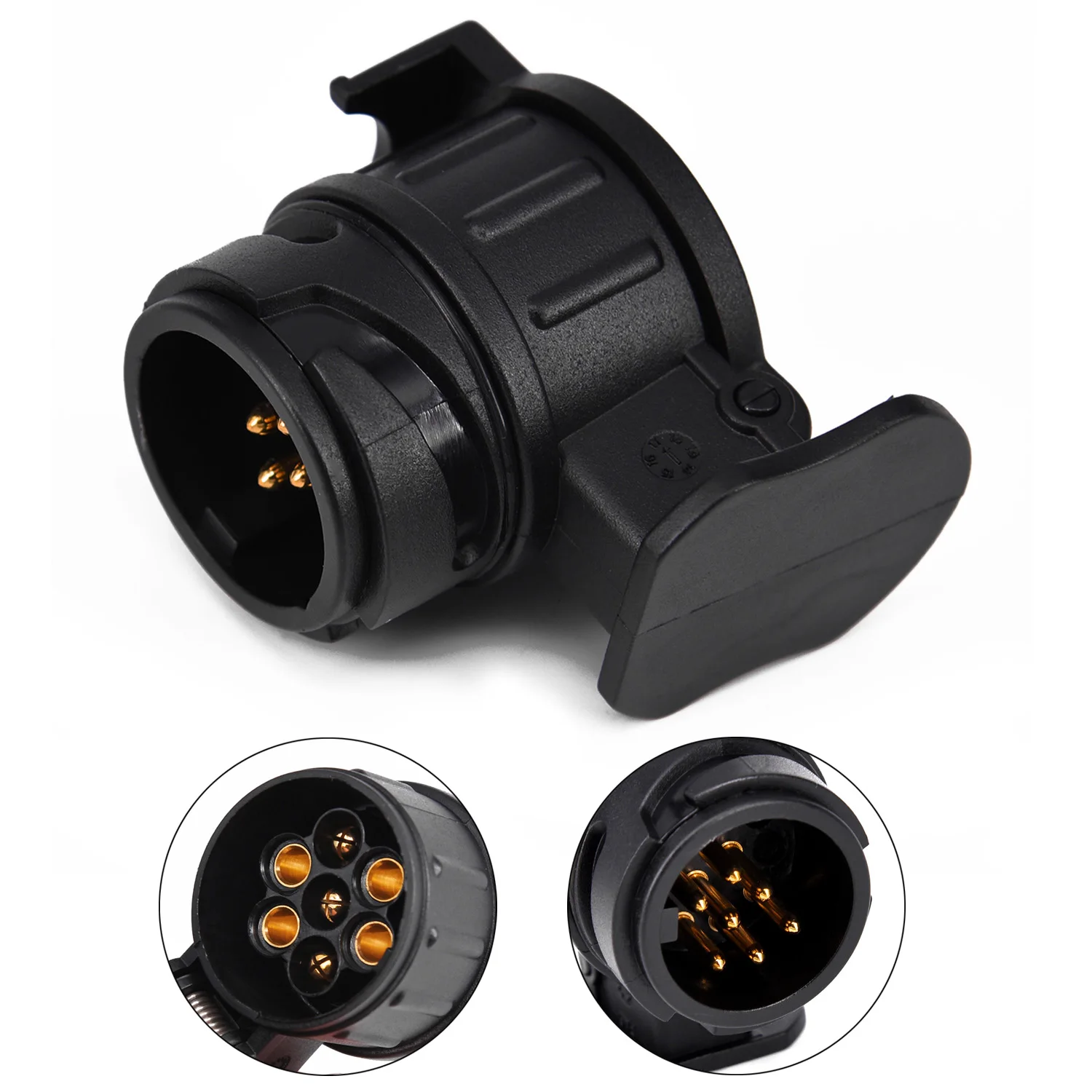 Black Electrics Converter 13 Pin to 7 Pin plug Trailer Plug Socket Adapter Waterproof Converter 12V
Black Electrics Converter 13 Pin to 7 Pin plug Trailer Plug Socket Adapter Waterproof Converter 12V