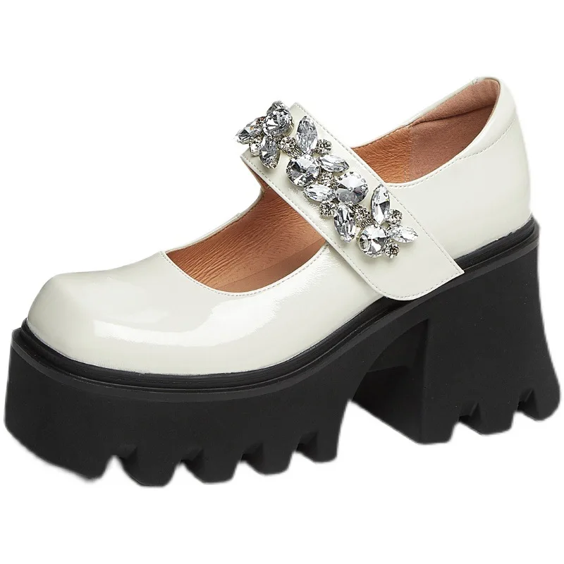 Женские туфли мэри джейн на высоком каблуке, кожаные туфли с закрытым носком, с круглым носком, низкая обувь
Женские туфли мэри джейн на высоком каблуке, кожаные туфли с закрытым носком, с круглым носком, низкая обувь