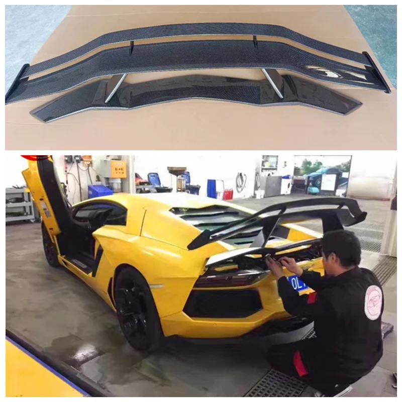

Подходит для Lamborghini Пуэрто LP700 2012-2018 Высокое качество Настоящее углеродное волокно и FPR задний багажник губа спойлер крыло