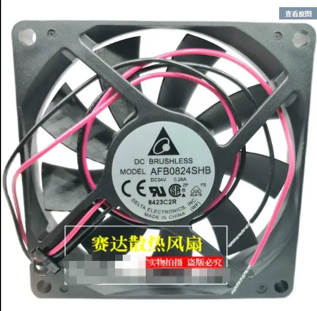 Delta Electronics AFB0824SHB DC 24V 0.26A 80x80x15mm 2-Wire Server Cooling Fan
Delta Electronics AFB0824SHB DC 24V 0.26A 80x80x15mm 2-Wire Server Cooling Fan