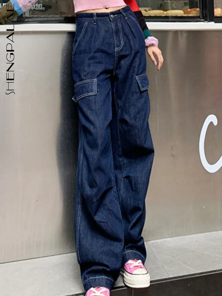 SHENGPALAE Navy Blue Streetwear Fashion Jeans Women's Autumn 2022 New High Waist Loose Straight Denim Pants Female Tide 5W968
SHENGPALAE Navy Blue Streetwear Fashion Jeans Women's Autumn 2022 New High Waist Loose Straight Denim Pants Female Tide 5W968