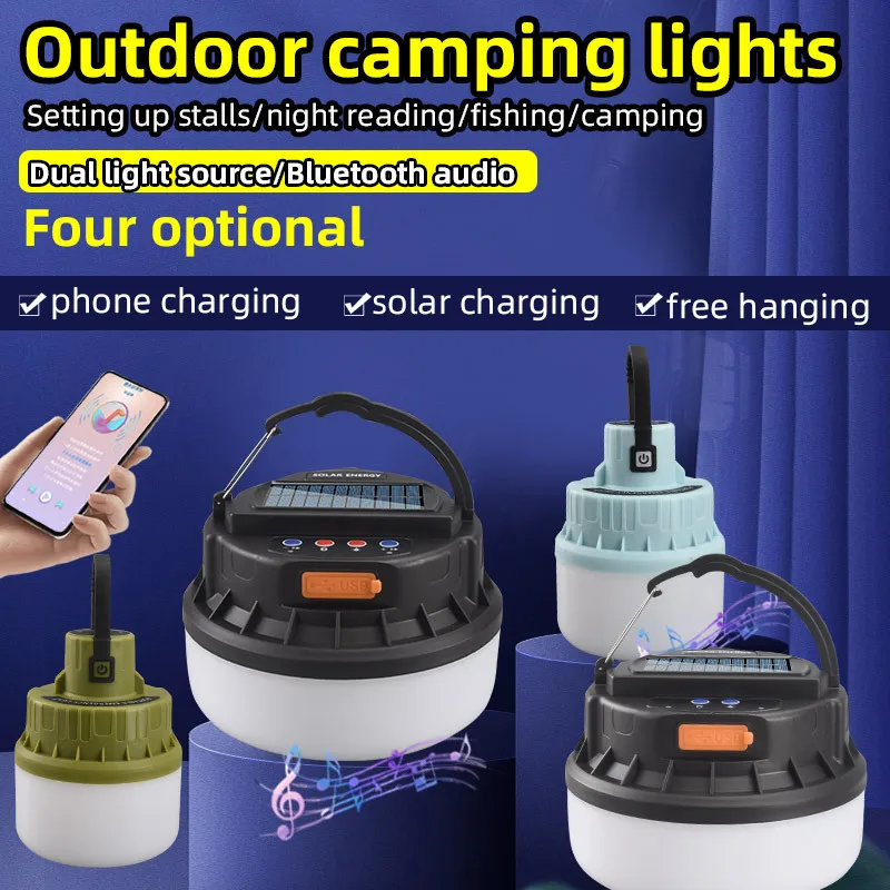 New Smart Camping Lantern LED Rechargeable Light Bulb Outdoor Solar Tent Lamp With Portable Bluetooth Speaker Flashlight Power
New Smart Camping Lantern LED Rechargeable Light Bulb Outdoor Solar Tent Lamp With Portable Bluetooth Speaker Flashlight Power