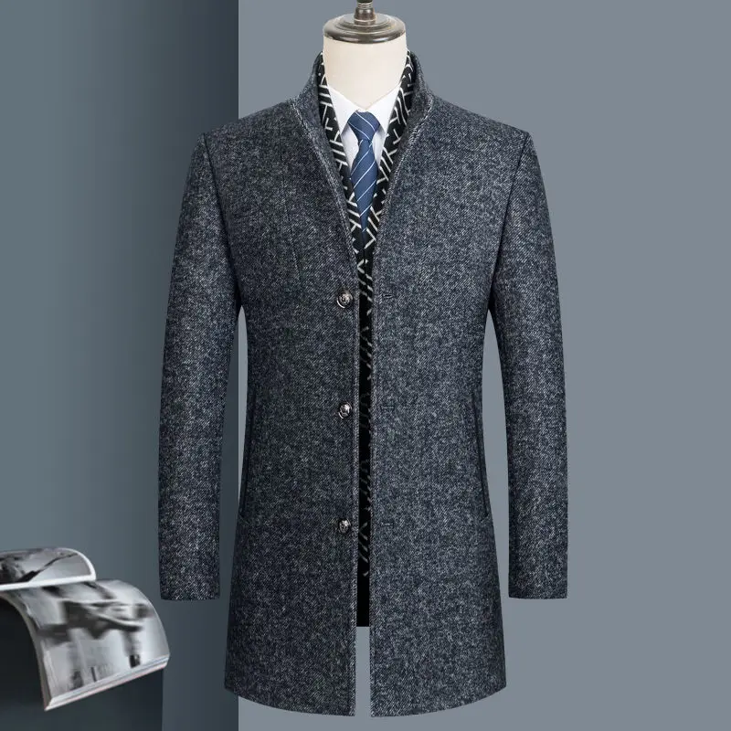 Wool Blend Coat Men Winter Fashion Men's Wild Overcoat Male Thicken Warm Jackets Trench Outerwear Wool Coat Stand Collar B284
Wool Blend Coat Men Winter Fashion Men's Wild Overcoat Male Thicken Warm Jackets Trench Outerwear Wool Coat Stand Collar B284