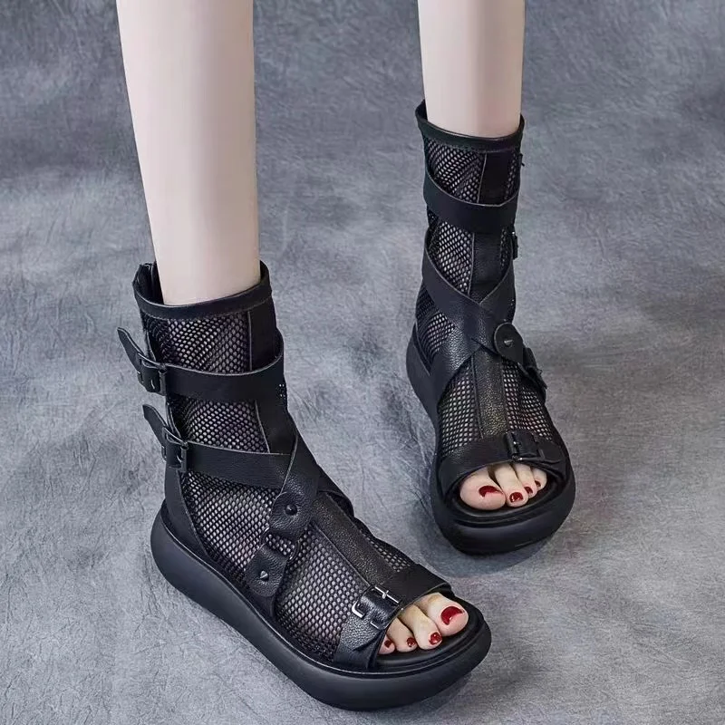 Summer New Mesh High Top Women's Sandals Thick Sole Martin Boots Thin Breathable Back zipper thick sole women's cool boots
Summer New Mesh High Top Women's Sandals Thick Sole Martin Boots Thin Breathable Back zipper thick sole women's cool boots