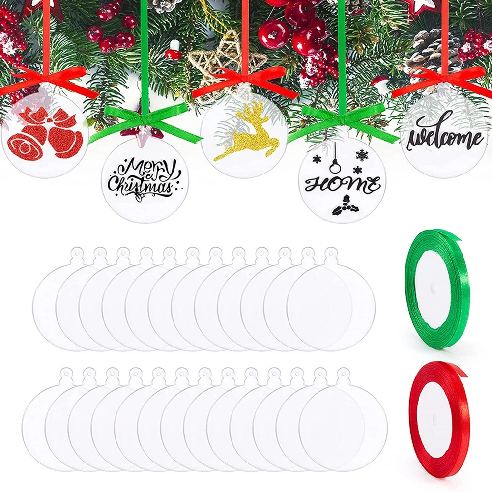 30pcs Clear Blank Acrylic Pendant Round DIY Craft Wedding Birthday Party Christmas Tree Decoration Pendant With Ribbon
30pcs Clear Blank Acrylic Pendant Round DIY Craft Wedding Birthday Party Christmas Tree Decoration Pendant With Ribbon