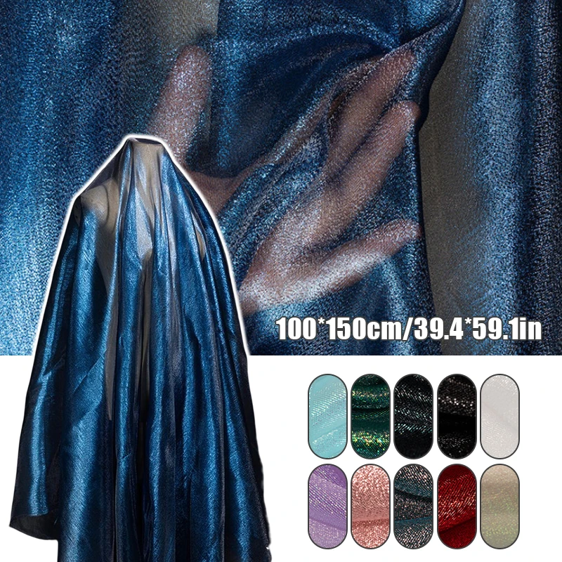 

1/2/3M Colorful Laser Gradient Organza Fabric Transparent Voile Iridescent Gauze Designer Fabric For Diy Dress Stage Garment