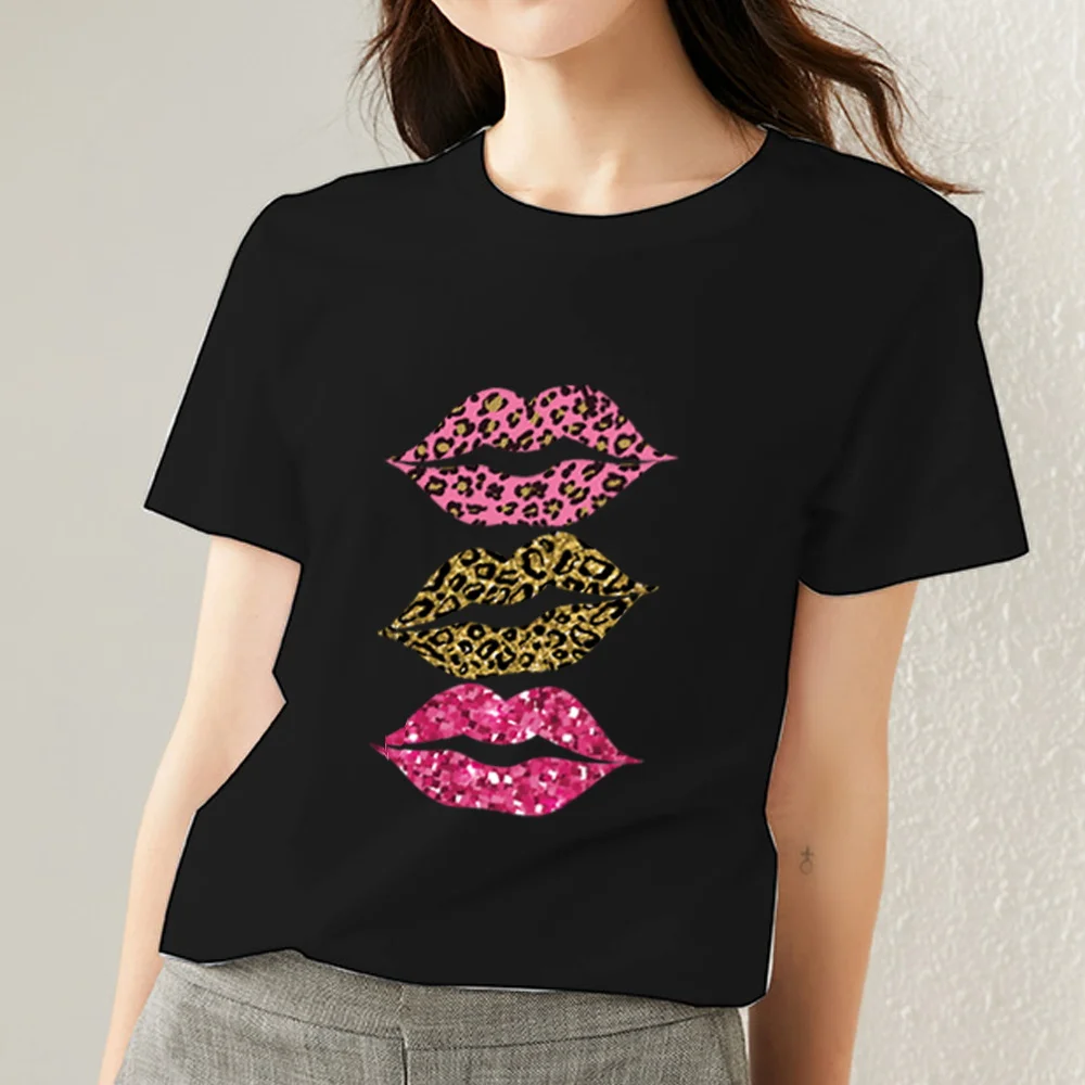 Women's Classic Black Print Tshirt Fashion Sexy Lips Pattern Series Short Sleeve T-Shirt All-match Tee Shirt Female Tops Clothes
Women's Classic Black Print Tshirt Fashion Sexy Lips Pattern Series Short Sleeve T-Shirt All-match Tee Shirt Female Tops Clothes
