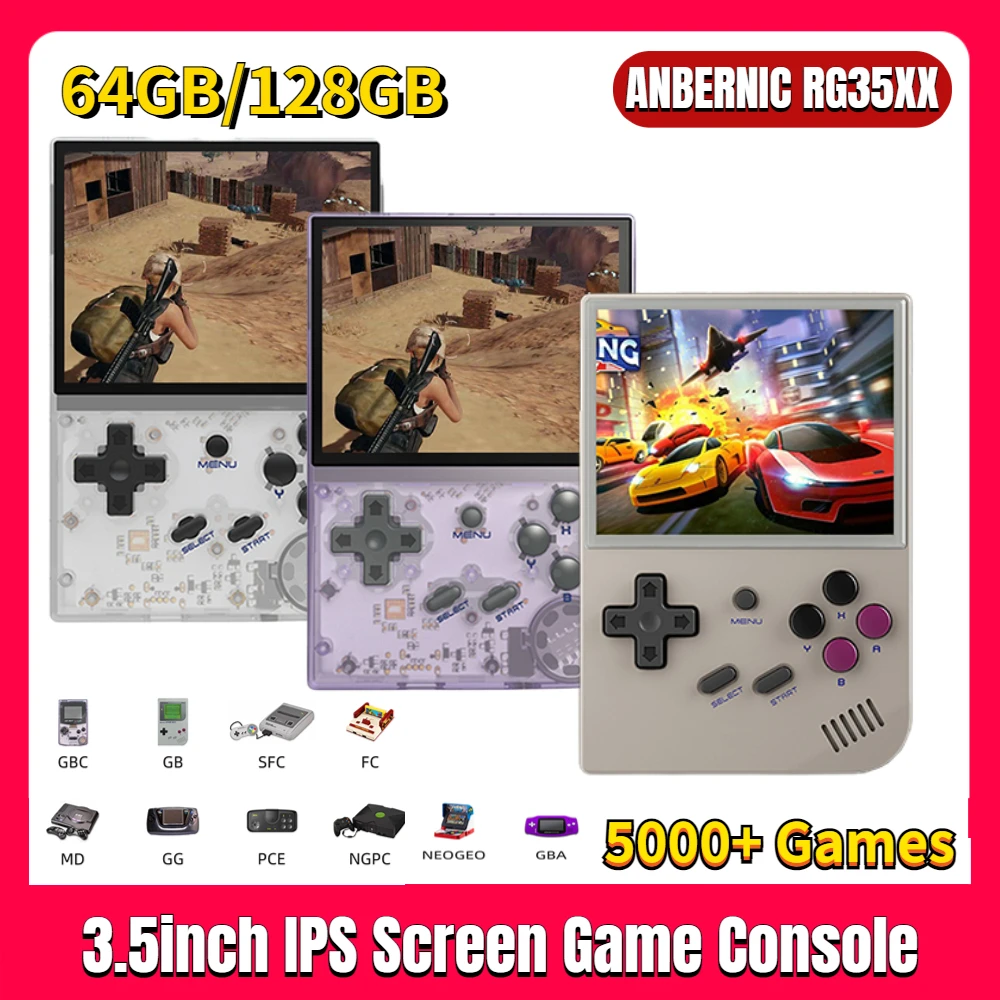 RG35XX Retro Handheld Game Console Linux System 3.5 Inch IPS Screen Cortex-A9 Portable Pocket Video Player 5000+ Games Kids Gift
RG35XX Retro Handheld Game Console Linux System 3.5 Inch IPS Screen Cortex-A9 Portable Pocket Video Player 5000+ Games Kids Gift