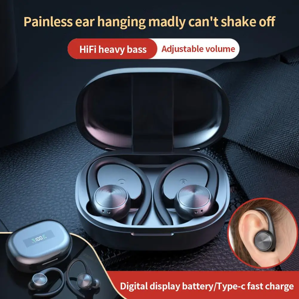 TWS Wireless Earphone Bleutooth Headphones Ear Hook Sport Waterproof Headset Stereo 9D Hifi Bass With Charing BOX Microphone
TWS Wireless Earphone Bleutooth Headphones Ear Hook Sport Waterproof Headset Stereo 9D Hifi Bass With Charing BOX Microphone