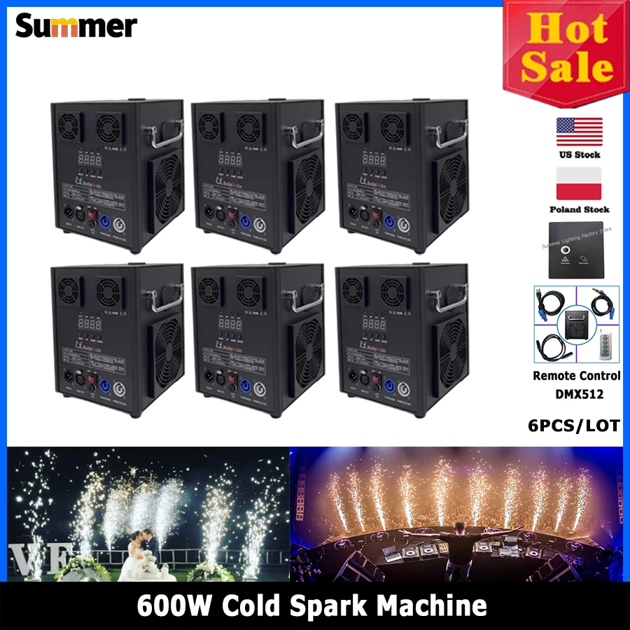 No Tax 6Pcs 600w Cold Spark Machine DMX Firework Machine DJ Remote Cold Fireworks Fountain Stage Spark Machine For Wedding
No Tax 6Pcs 600w Cold Spark Machine DMX Firework Machine DJ Remote Cold Fireworks Fountain Stage Spark Machine For Wedding