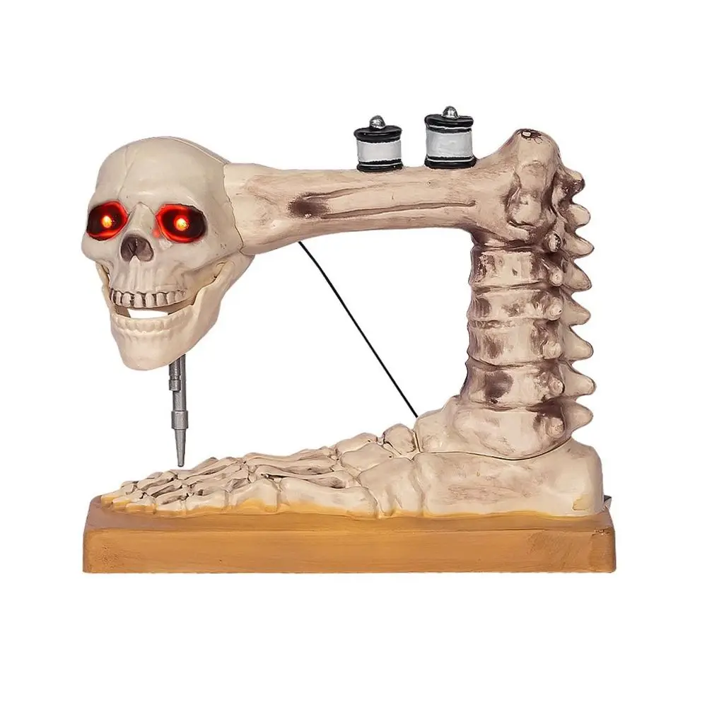 with LED Skeleton Sewing Machine Halloween Red Eyes Scary Skeleton Sounds Decoration Resin Realistic Skeletons Decoration
with LED Skeleton Sewing Machine Halloween Red Eyes Scary Skeleton Sounds Decoration Resin Realistic Skeletons Decoration