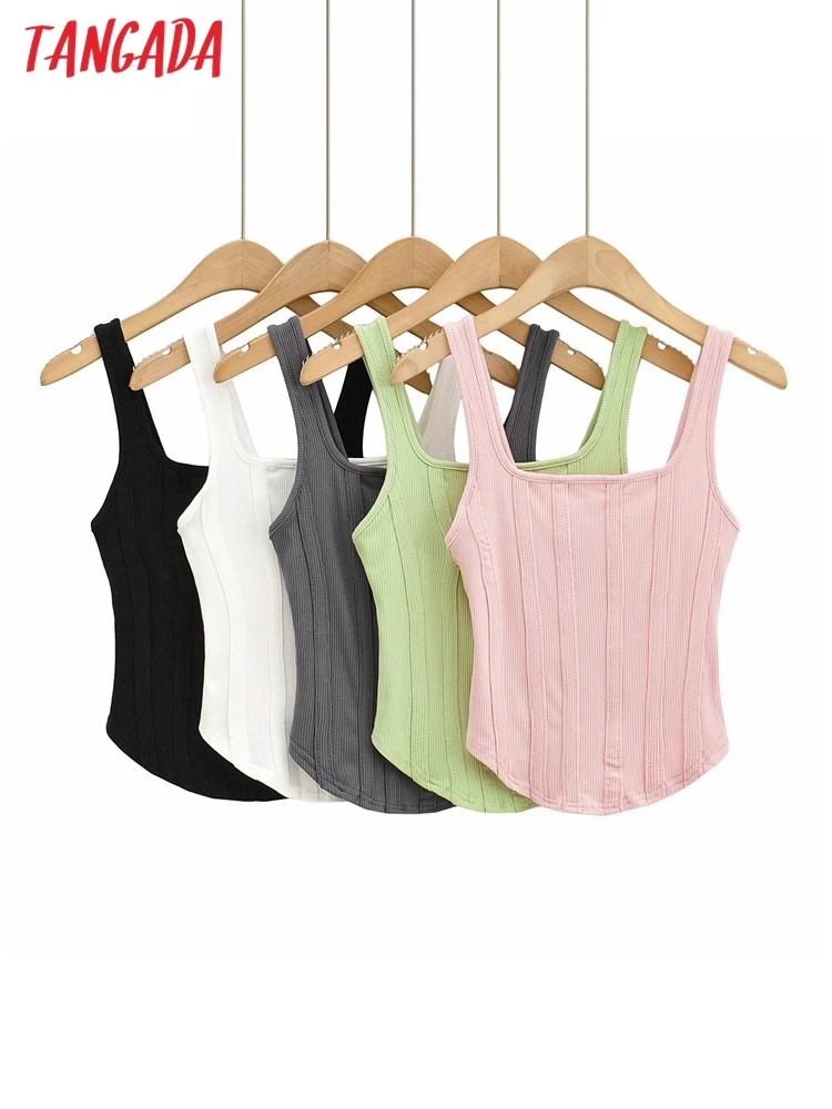 Tangada Women Striped Tunic Cropped Tanks Top Sleeveless Backless Female Knit Tops Baby Tee 4P96
Tangada Women Striped Tunic Cropped Tanks Top Sleeveless Backless Female Knit Tops Baby Tee 4P96