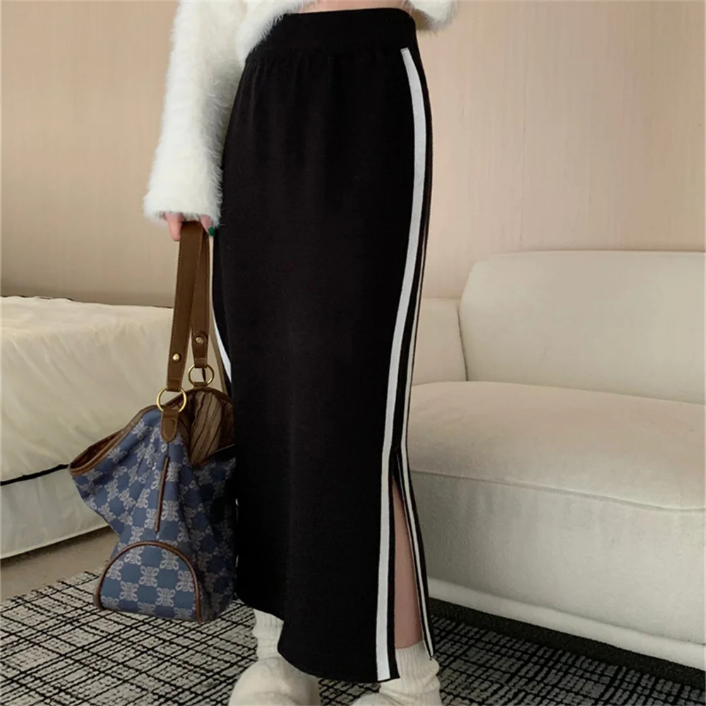 Alien Kitty Black Mid-Length Skirts Women Split Chic Fashion Loose Winter Knitted Slim Office Lady High Waist Streetwear Gentle
Alien Kitty Black Mid-Length Skirts Women Split Chic Fashion Loose Winter Knitted Slim Office Lady High Waist Streetwear Gentle