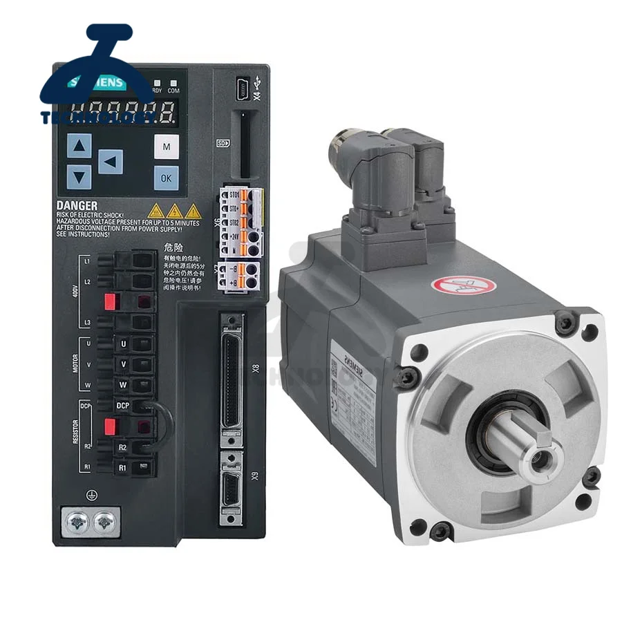 Siemens V90 servo Motor drive set 400W 380V 1.27Nm High Inertia 1FL6042 -1AF61-2AB1 6SL3210-5FE10-4UA0 with Brake
Siemens V90 servo Motor drive set 400W 380V 1.27Nm High Inertia 1FL6042 -1AF61-2AB1 6SL3210-5FE10-4UA0 with Brake